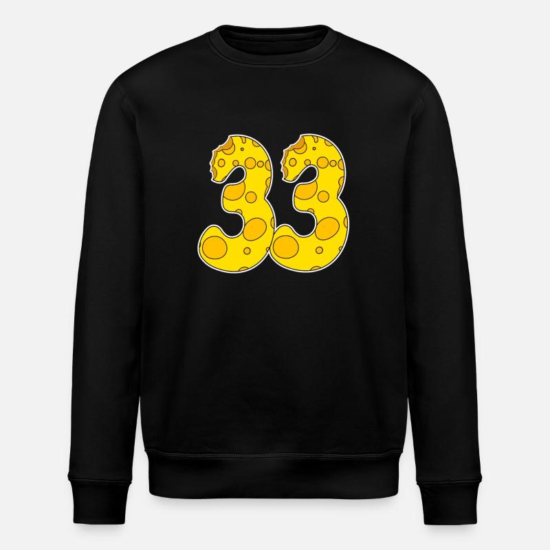 33 Jahre Lustig Käse - Stanley/Stella Unisex Bio-Sweatshirt ROLLER - Schwarz