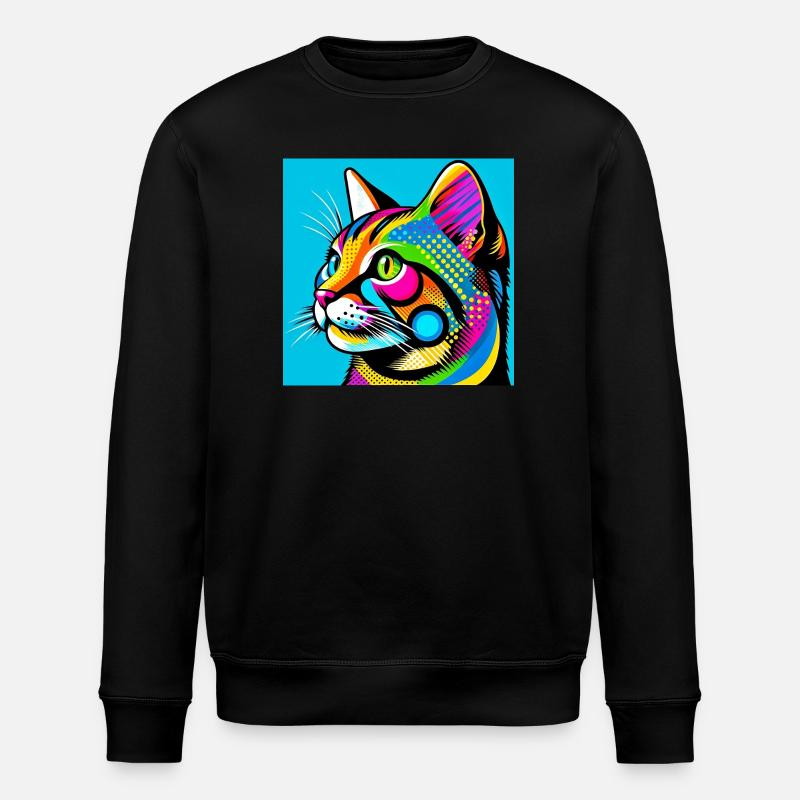 Chat Pop Art - Sweat bio ROLLER Stanley/Stella Unisexe - noir