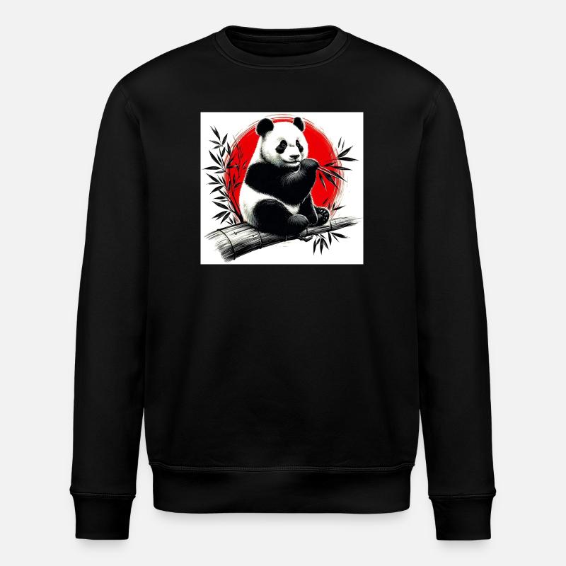 Panda - Stanley/Stella ROLLER Unisex Organic Sweatshirt - black