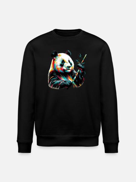 Panda - Stanley/Stella Unisex Bio-Sweatshirt ROLLER - Schwarz