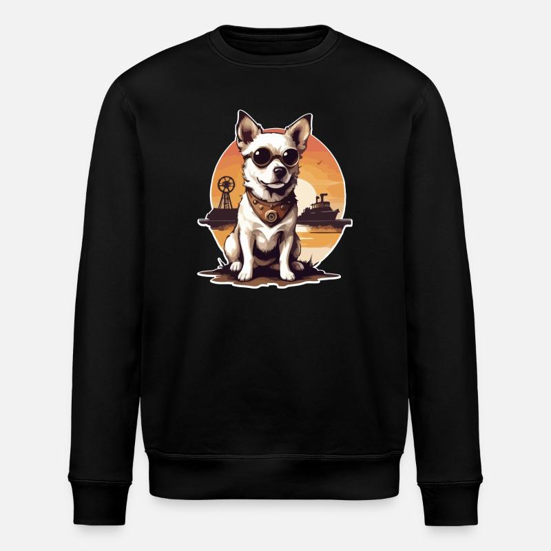 Steampunk Hund - Stanley/Stella Unisex Bio-Sweatshirt ROLLER - Schwarz