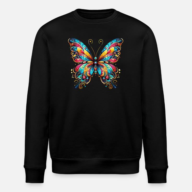 Butterfly - Stanley/Stella ROLLER Unisex Organic Sweatshirt - black