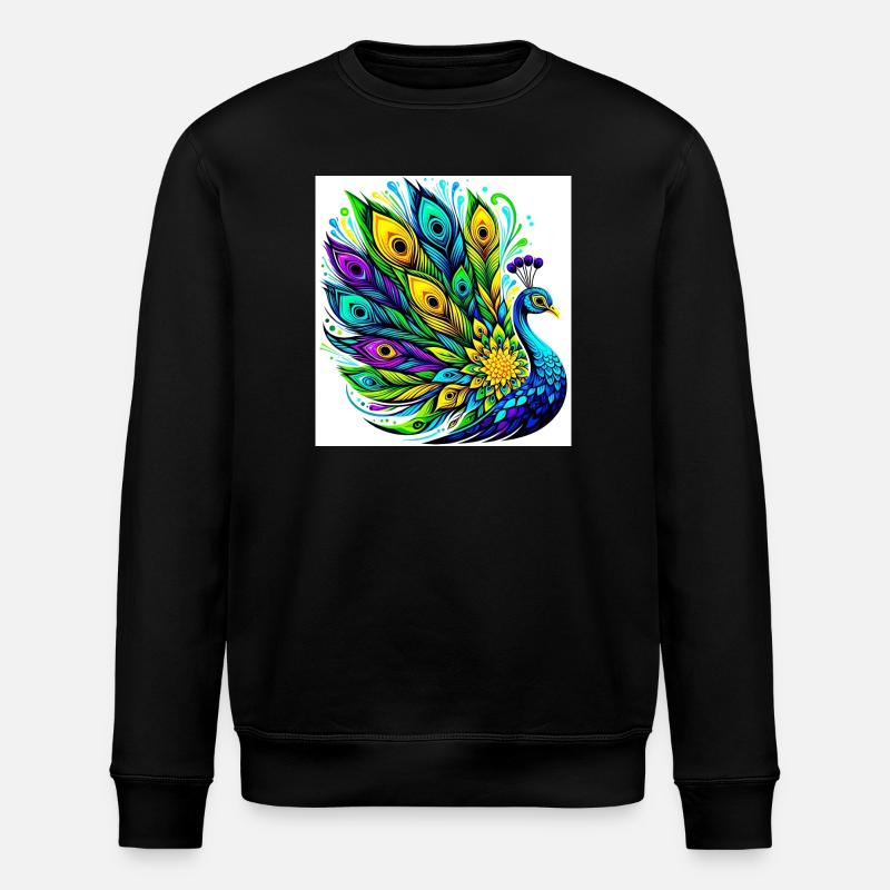 Peacock - Stanley/Stella ROLLER Unisex Organic Sweatshirt - black