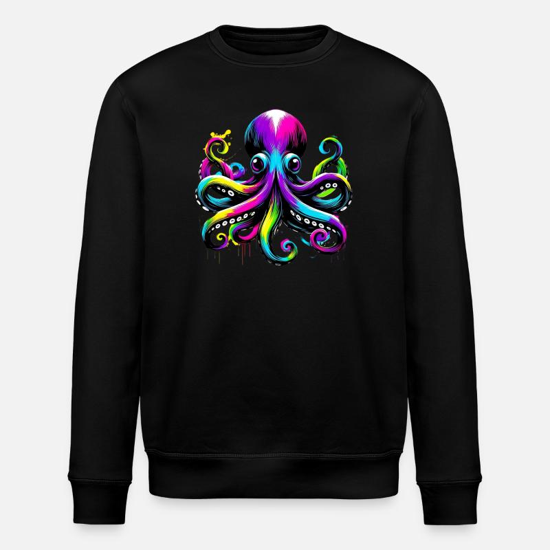 Octopus - Stanley/Stella ROLLER Unisex Organic Sweatshirt - black