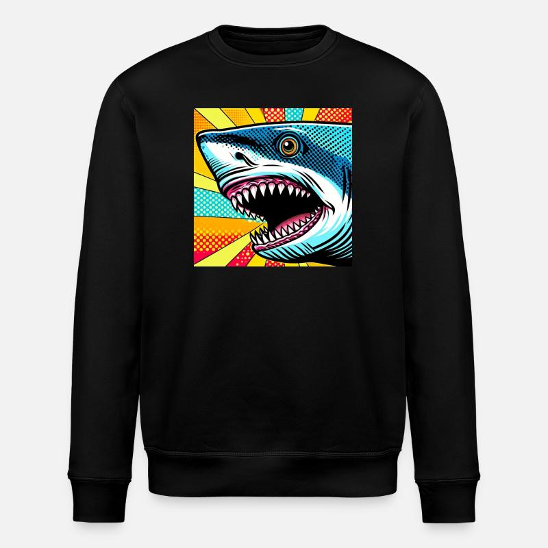 Requin Pop Art - Sweat bio ROLLER Stanley/Stella Unisexe - noir
