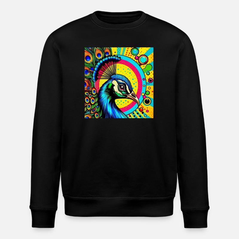 Paon Pop Art - Sweat bio ROLLER Stanley/Stella Unisexe - noir