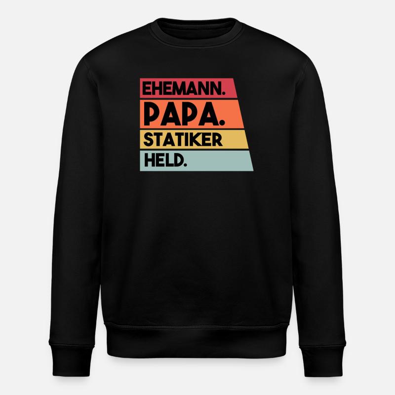 Husband Dad Structural Engineer Hero - Stanley/Stella ROLLER Unisex Organic Sweatshirt - black