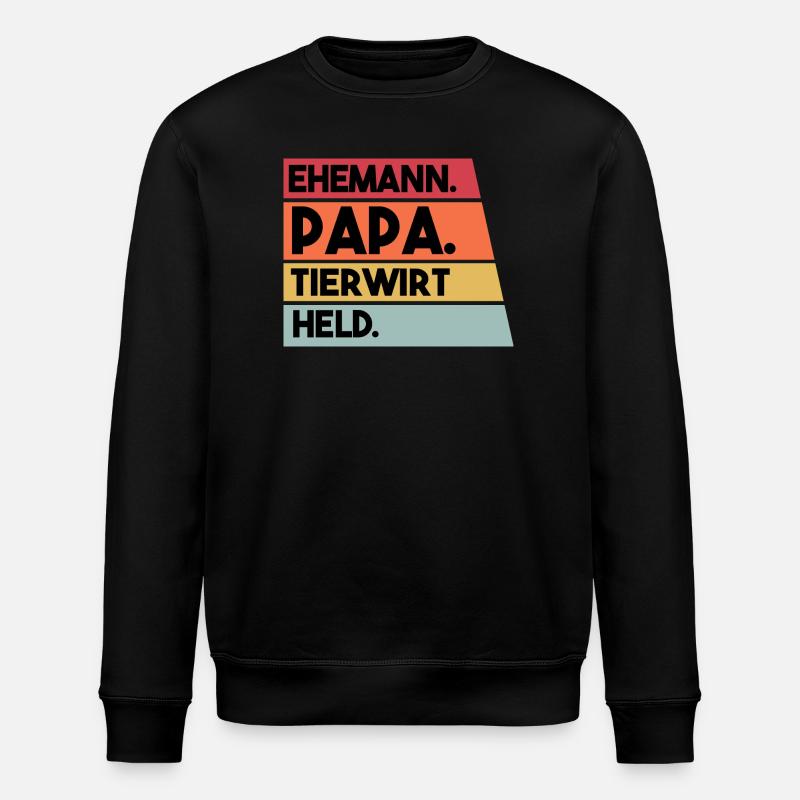 Ehemann Papa Tierwirt Held - Stanley/Stella Unisex Bio-Sweatshirt ROLLER - Schwarz