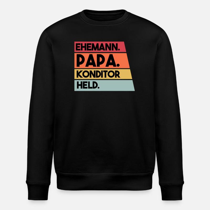 Ehemann Papa Konditor Held - Stanley/Stella Unisex Bio-Sweatshirt ROLLER - Schwarz