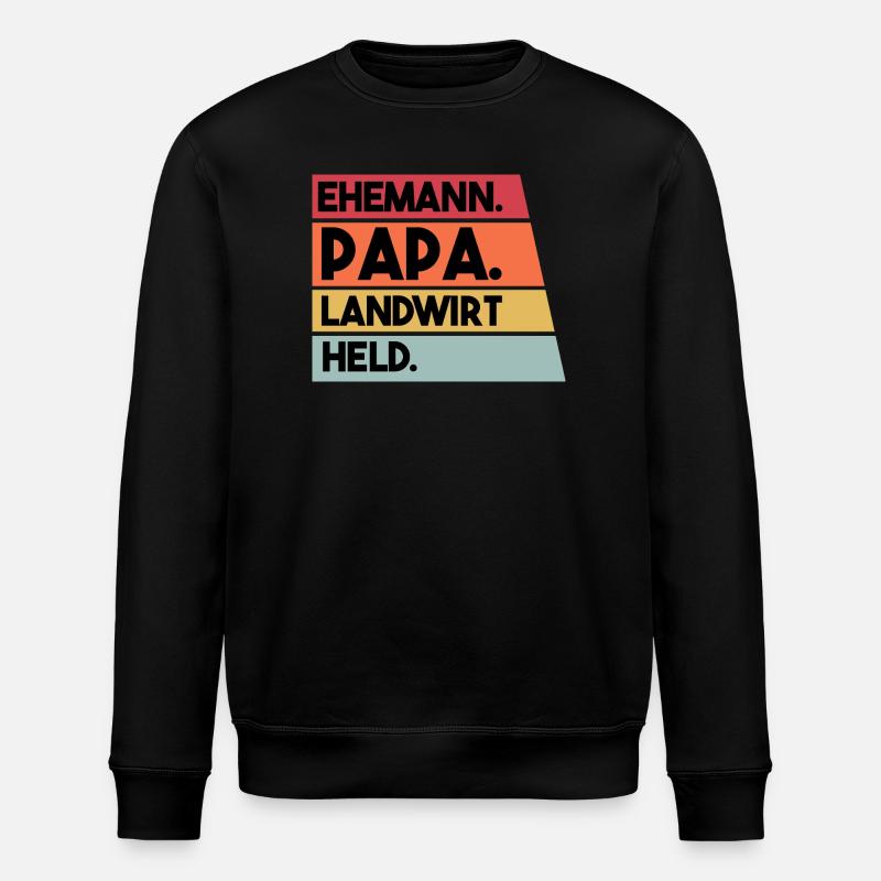 Ehemann Papa Landwirt Held - Stanley/Stella Unisex Bio-Sweatshirt ROLLER - Schwarz