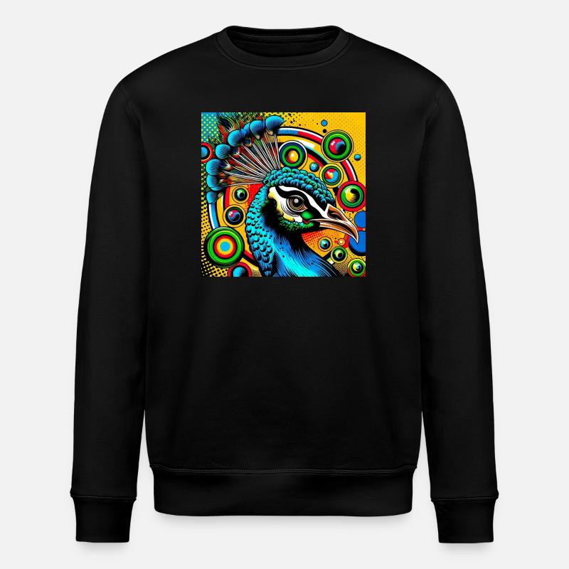 Pfau Pop Art - Stanley/Stella Unisex Bio-Sweatshirt ROLLER - Schwarz