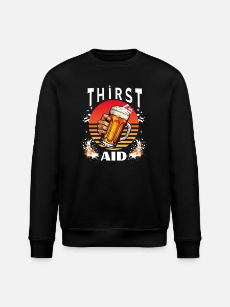 Thirst Aid - Drinking Shirt - Stanley/Stella ROLLER Unisex Organic Sweatshirt - black