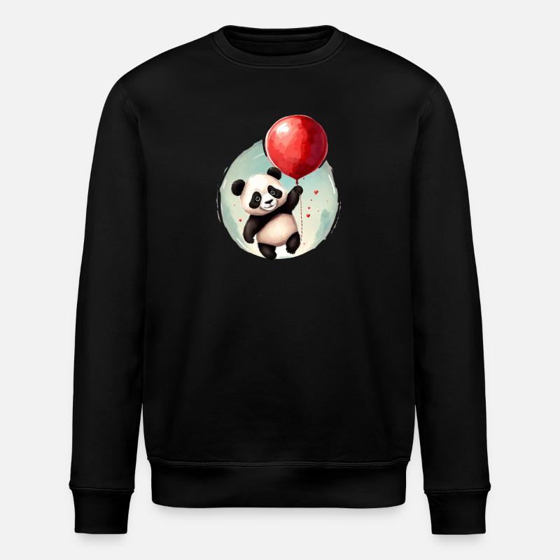 Panda Ours avec Ballon - Sweat bio ROLLER Stanley/Stella Unisexe - noir