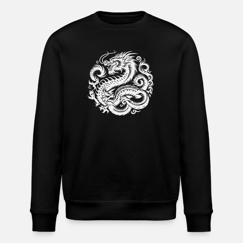 Chinesisches Drachen-Tattoo - Stanley/Stella Unisex Bio-Sweatshirt ROLLER - Schwarz