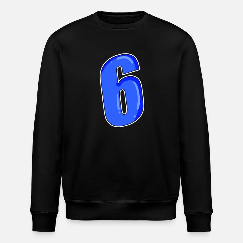 Zahl 6 Nummer - Stanley/Stella Unisex Bio-Sweatshirt ROLLER - Schwarz