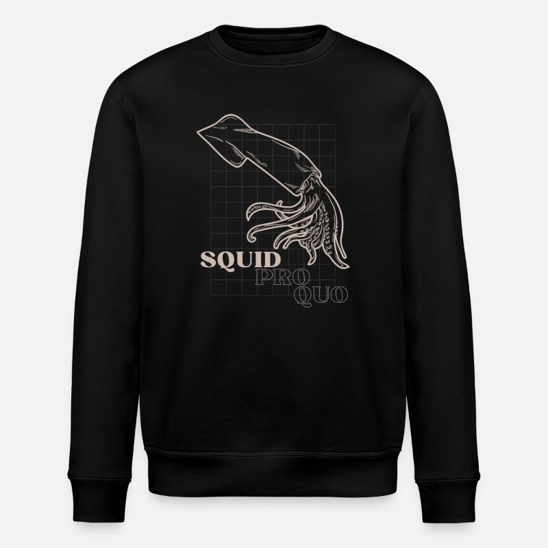 Squid Pro Quo Line Art Grid - Stanley/Stella ROLLER Unisex Organic Sweatshirt - black