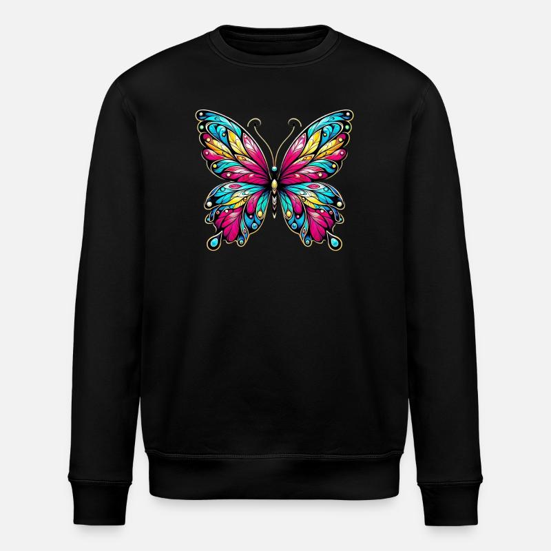 Butterfly - Stanley/Stella ROLLER Unisex Organic Sweatshirt - black