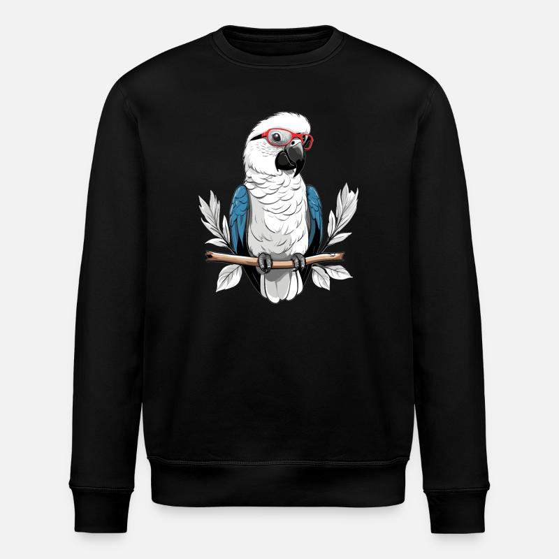 Parrot with glasses - Stanley/Stella ROLLER Unisex Organic Sweatshirt - black