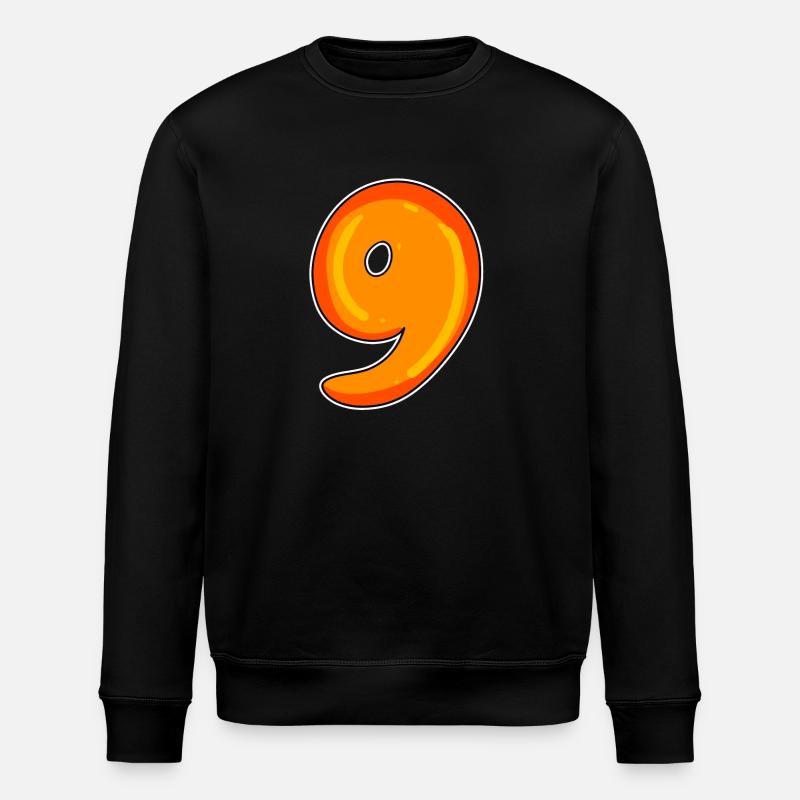 Nine - 9 Motif - Stanley/Stella ROLLER Unisex Organic Sweatshirt - black