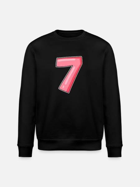 Number Seven - Number 7 Number - Stanley/Stella ROLLER Unisex Organic Sweatshirt - black