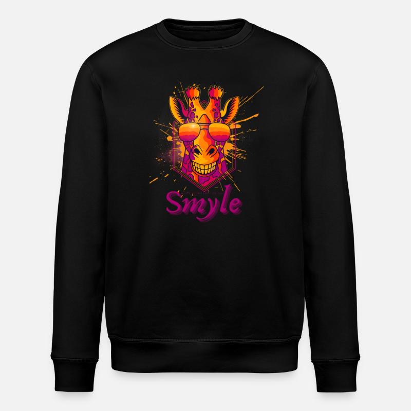 Neon Giraffe Sunglasses Splash - Stanley/Stella ROLLER Unisex Organic Sweatshirt - black