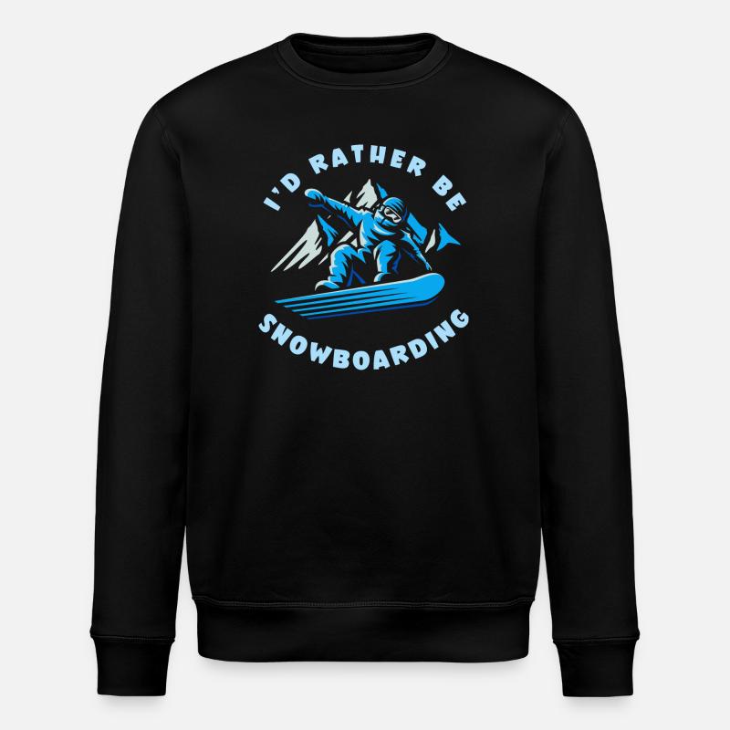 Ich würde lieber Snowboarden - Stanley/Stella Unisex Bio-Sweatshirt ROLLER - Schwarz