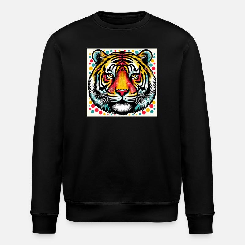 Tiger Pop Art - Stanley/Stella ROLLER Unisex Organic Sweatshirt - black