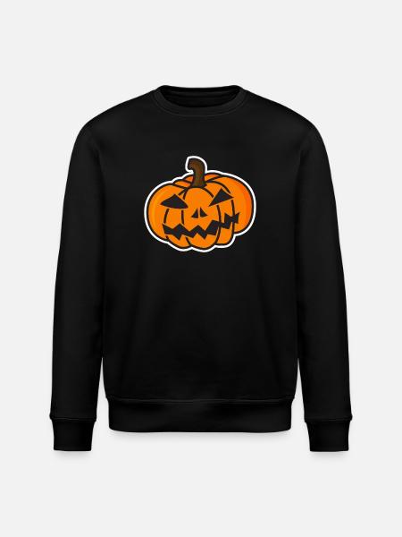 Funny Halloween Pumpkin Mock-up - Stanley/Stella ROLLER Unisex Organic Sweatshirt - black