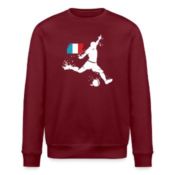 Fußball Spieler Explosion Frankreich EM 2024 - Stanley/Stella Unisex Bio-Sweatshirt ROLLER - Burgunderrot - Vorne - Nik (191cm)