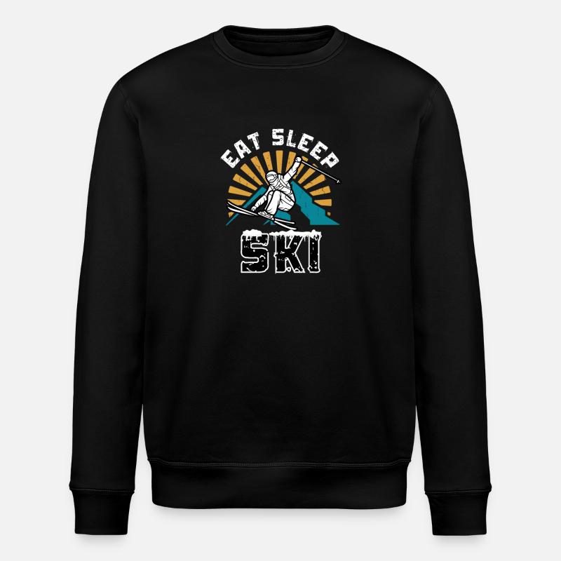 Eat Sleep Ski - Stanley/Stella ROLLER Unisex Organic Sweatshirt - black