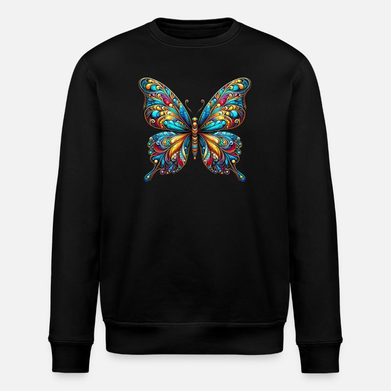 Butterfly - Stanley/Stella ROLLER Unisex Organic Sweatshirt - black