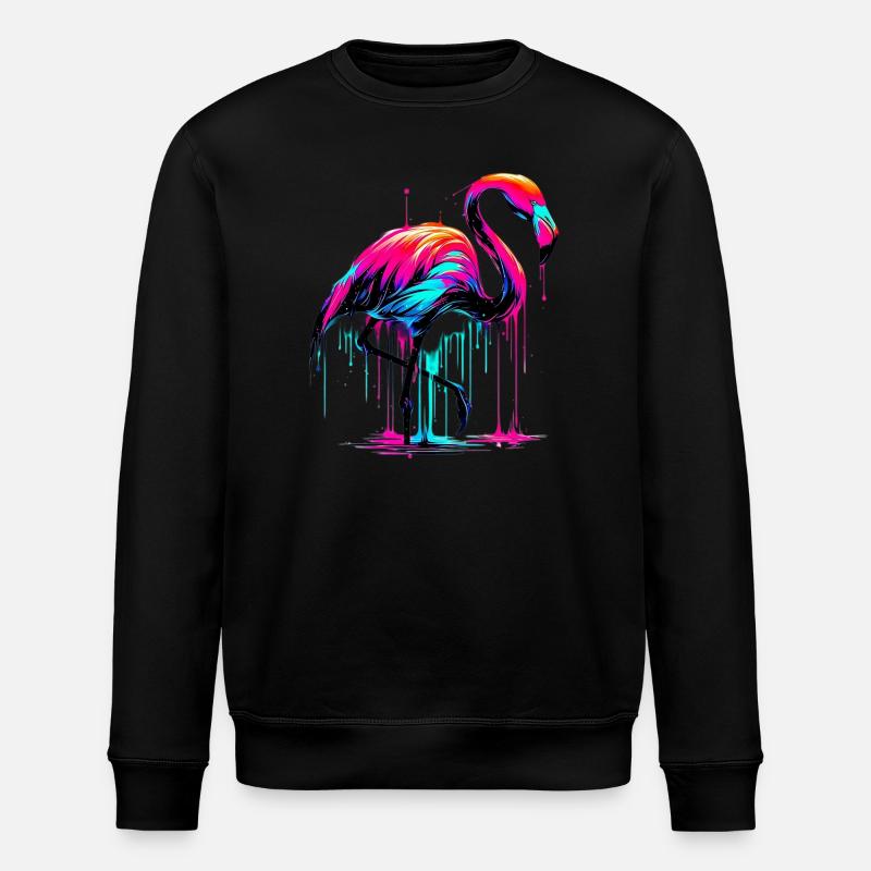 Flamant rose - Sweat bio ROLLER Stanley/Stella Unisexe - noir