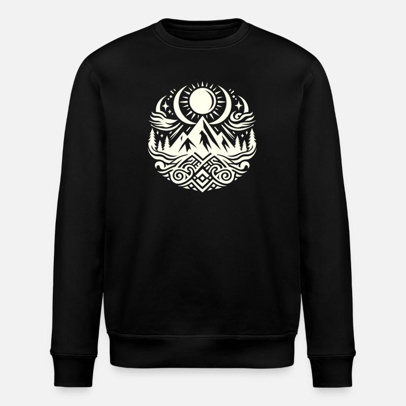 Leben in den Bergen - Stanley/Stella Unisex Bio-Sweatshirt ROLLER - Schwarz