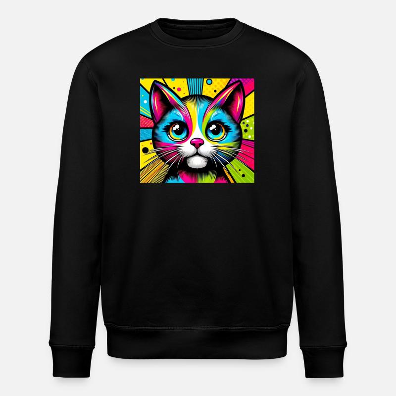 Chat Pop Art - Sweat bio ROLLER Stanley/Stella Unisexe - noir