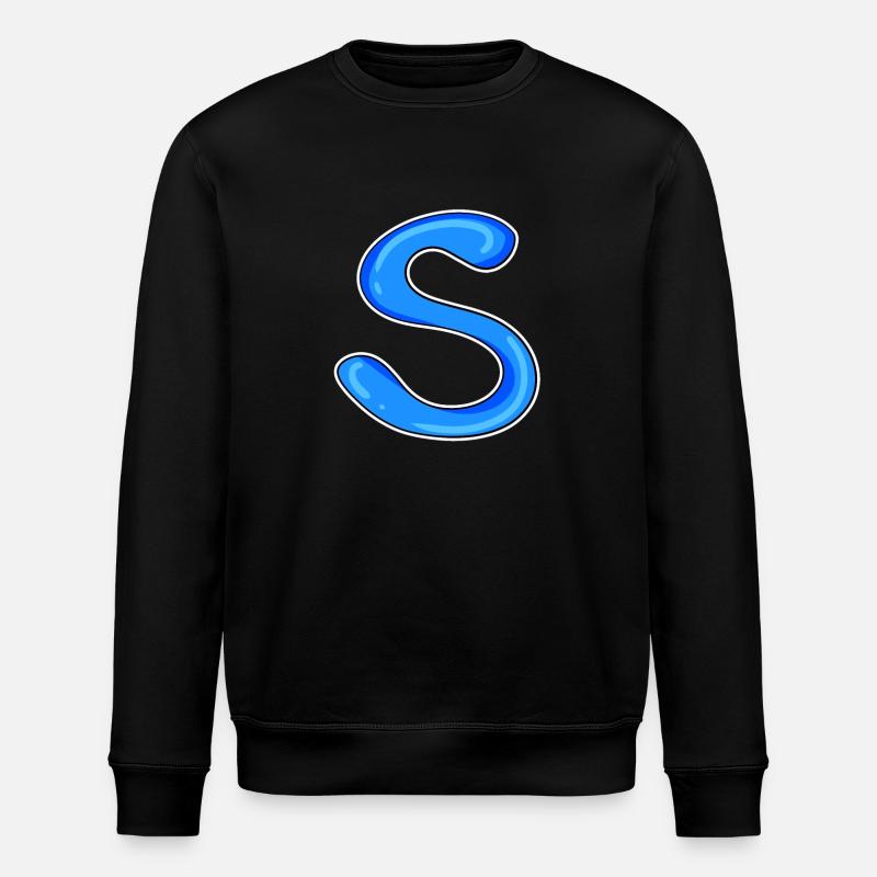 Letter S Initial Letter - Stanley/Stella ROLLER Unisex Organic Sweatshirt - black