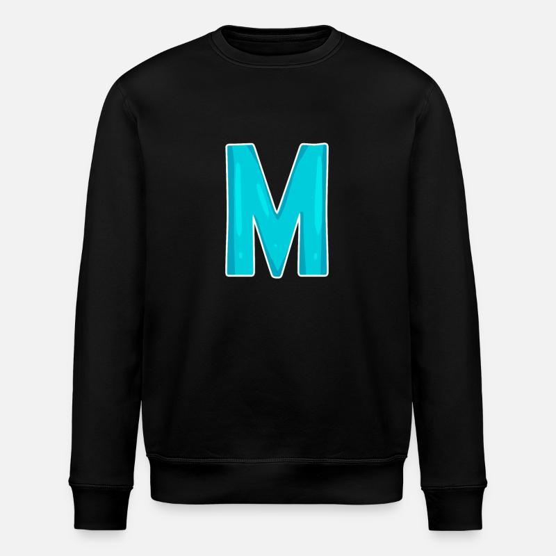 Letter M Initial Letter - Stanley/Stella ROLLER Unisex Organic Sweatshirt - black