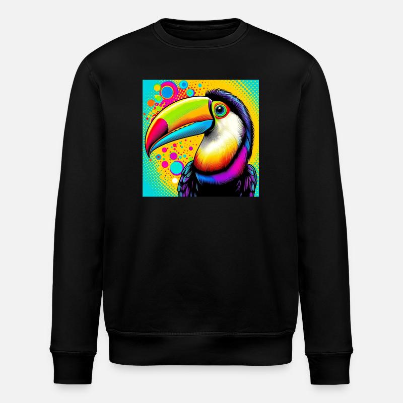 Toucan Pop Art - Sweat bio ROLLER Stanley/Stella Unisexe - noir