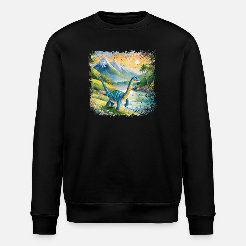 Niedlicher junger Thesaurus Kinderbuchstil Aquarel - Stanley/Stella Unisex Bio-Sweatshirt ROLLER - Schwarz