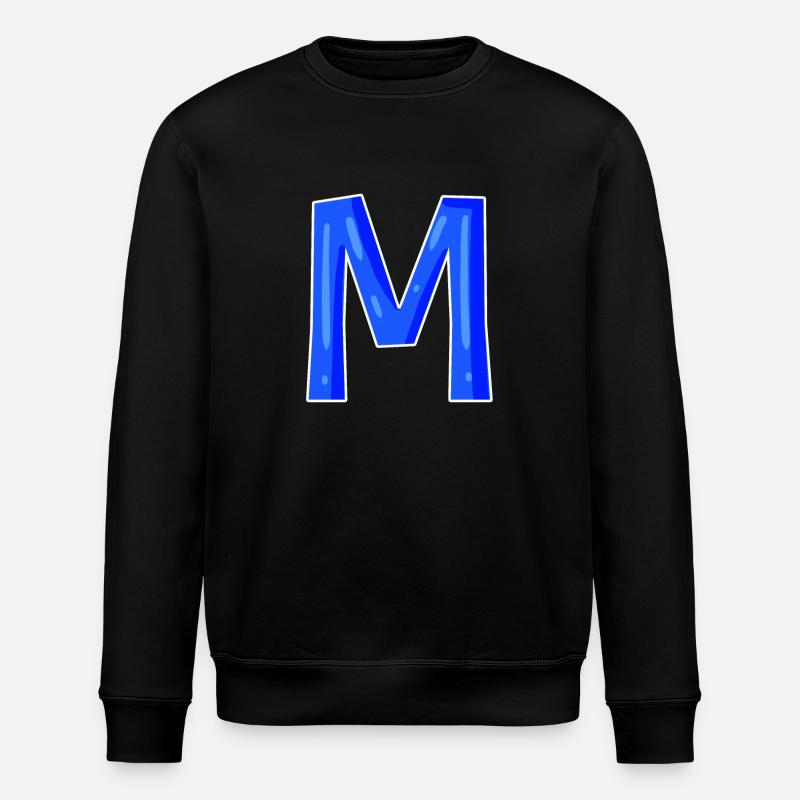 Buchstabe M - Anfangsbuchstabe M - Stanley/Stella Unisex Bio-Sweatshirt ROLLER - Schwarz