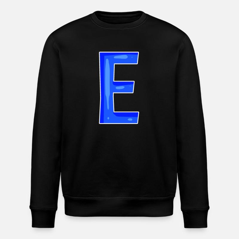 Point E - Initial point E - Stanley/Stella ROLLER Unisex Organic Sweatshirt - black