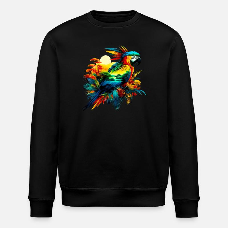 Papagei - Stanley/Stella Unisex Bio-Sweatshirt ROLLER - Schwarz
