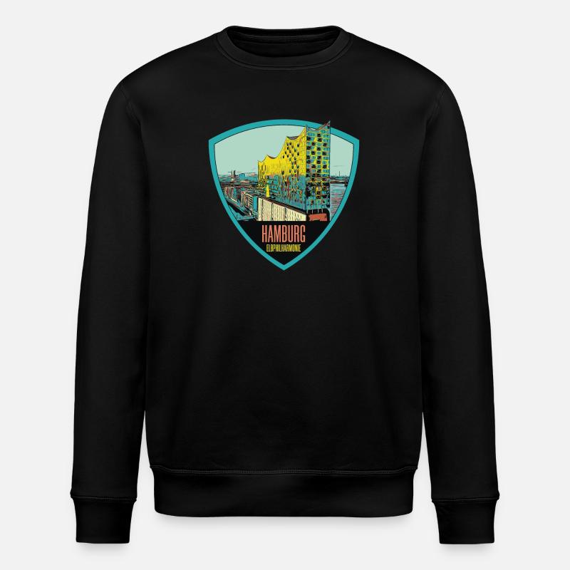 Illustration: , Hamburg - Stanley/Stella Unisex Bio-Sweatshirt ROLLER - Schwarz