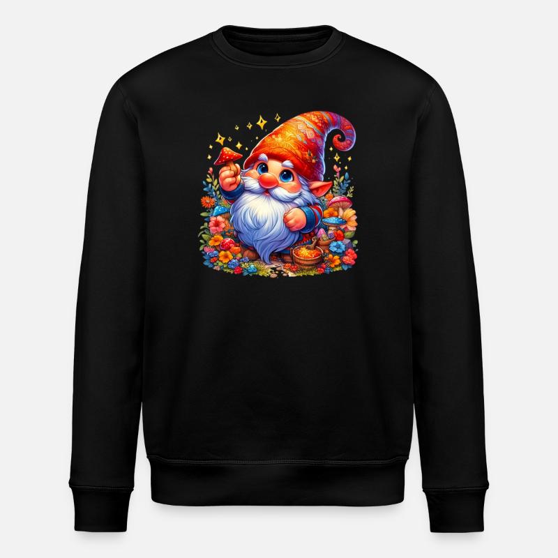 Gnome Goblin Elf - Stanley/Stella ROLLER Unisex Organic Sweatshirt - black