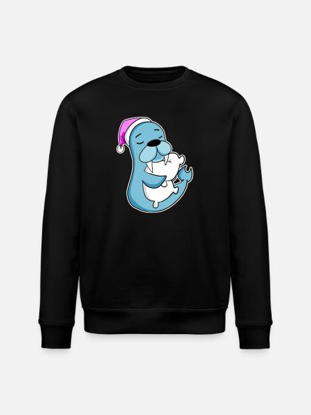 Seelöwe Müde Ausschlafen Schlafen Mädchen - Stanley/Stella Unisex Bio-Sweatshirt ROLLER - Schwarz