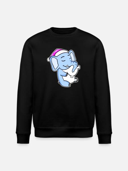 Elephant Tired Sleeping Sleeping Girl - Stanley/Stella ROLLER Unisex Organic Sweatshirt - black