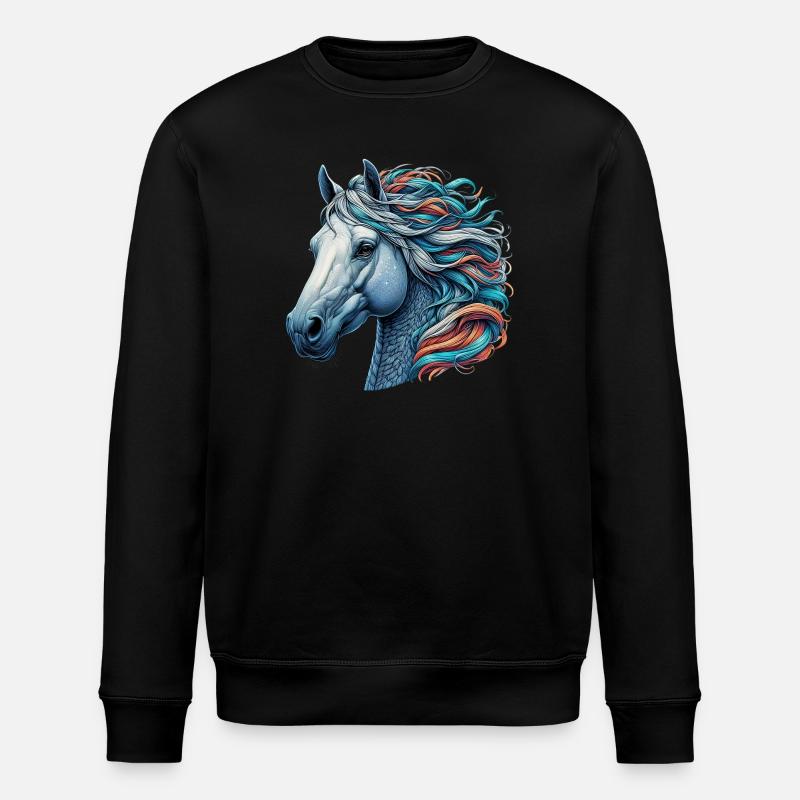 Pferd - Stanley/Stella Unisex Bio-Sweatshirt ROLLER - Schwarz