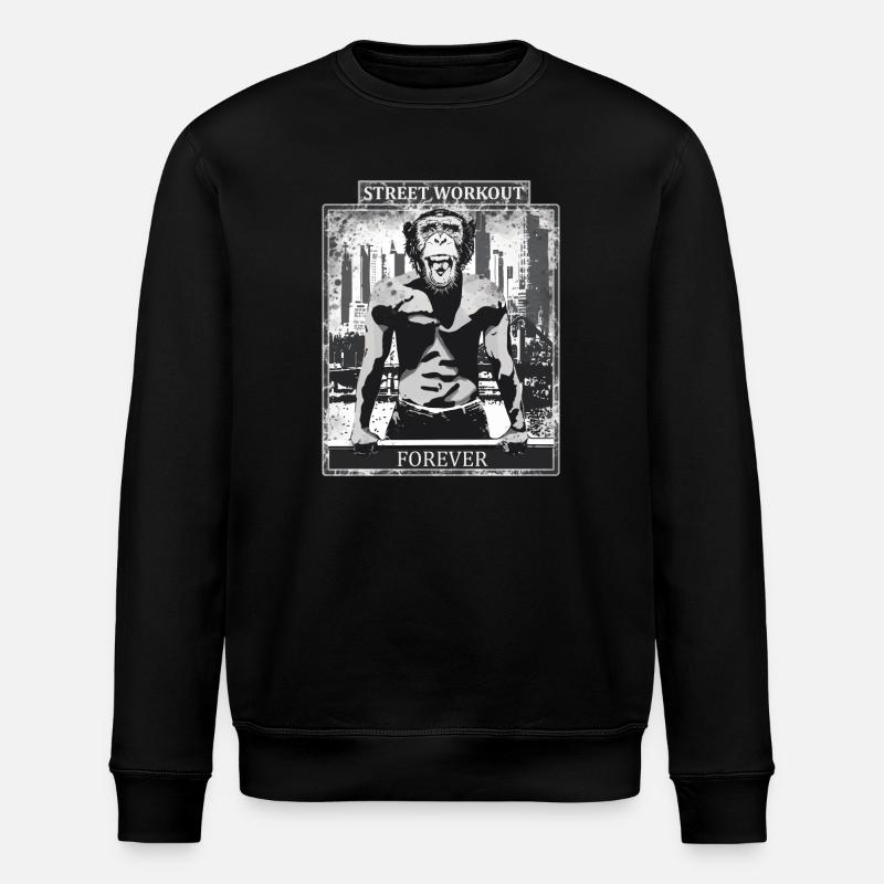 Street Workout Affe Design - Stanley/Stella Unisex Bio-Sweatshirt ROLLER - Schwarz