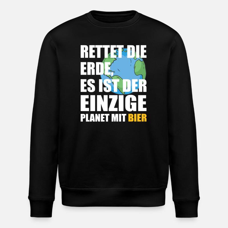 Bier Planet Retten - Stanley/Stella Unisex Bio-Sweatshirt ROLLER - Schwarz