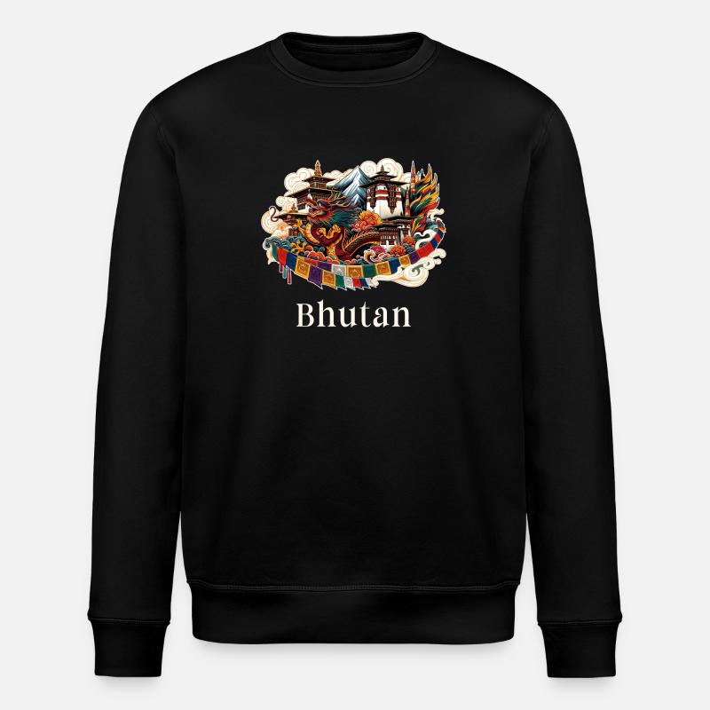 Bhutan Drache Thimphu Himalaya - Stanley/Stella Unisex Bio-Sweatshirt ROLLER - Schwarz