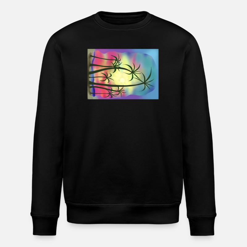 Palm trees - Stanley/Stella ROLLER Unisex Organic Sweatshirt - black